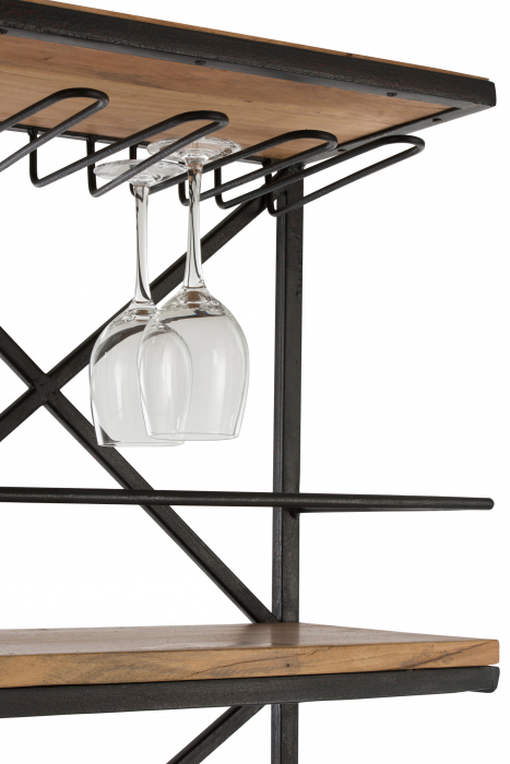Masa de bar TRACTOR , Lemn, Negru, 87x37x181 cm [17]