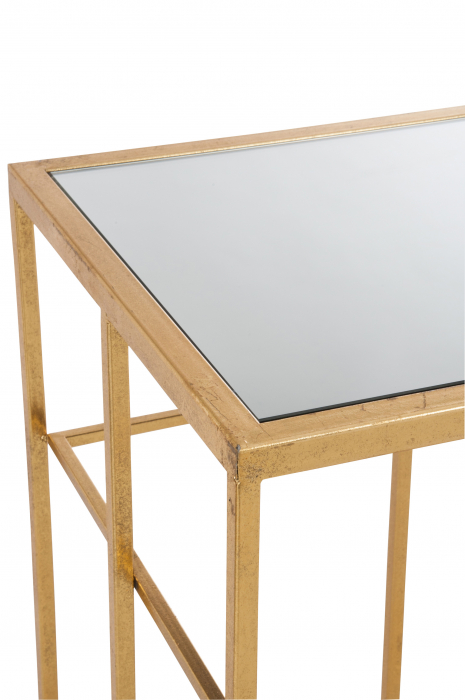 Masa consola, Metal, Auriu, 120x40x78 cm [5]
