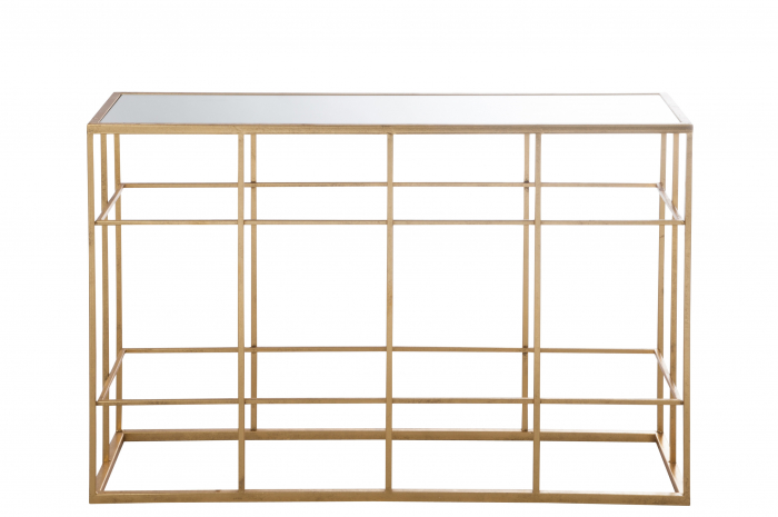 Masa consola, Metal, Auriu, 120x40x78 cm [2]