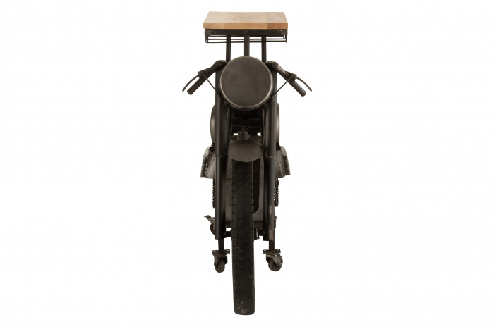 Masa de bar Motorcycle, Metal/Lemn, Negru/Natural, 200x43x100 cm [3]