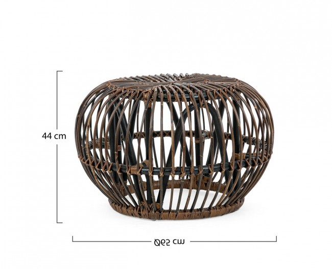 Masa de cafea DORADAL, fibre naturale, maro, 65x44cm [2]