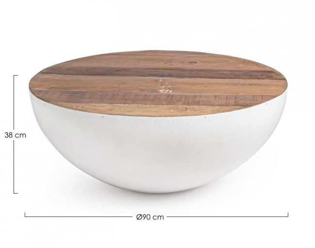 Masa de cafea LANCASTER, lemn, alb, 90x38cm [2]