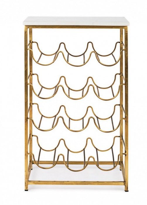 Masa de cafea MARMOL, metal, auriu, 39x29x65cm [3]