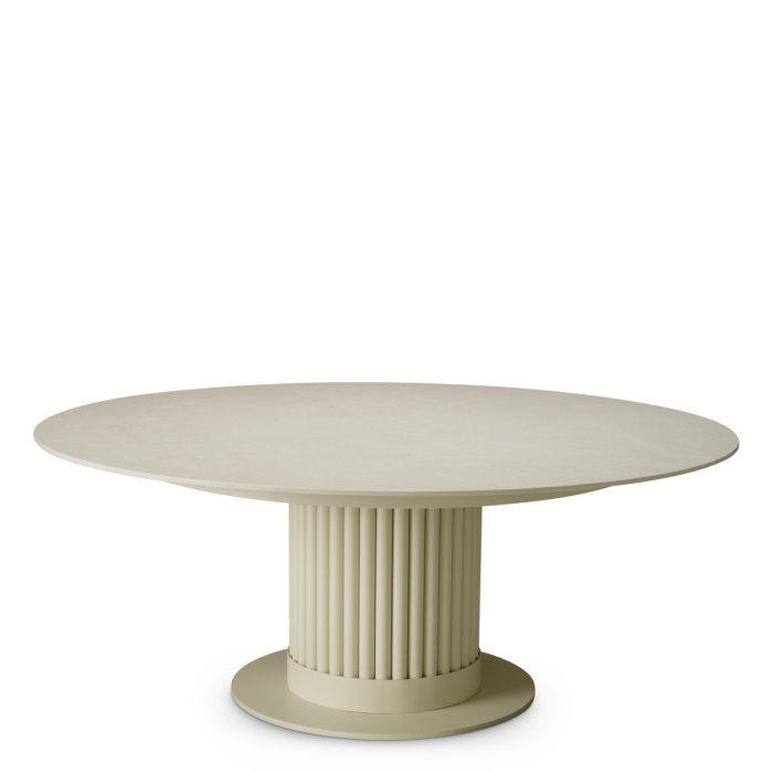 Masa de cafea pentru exterior Volterra rotunda cu finisaj nisipos, ceramica crem [1]