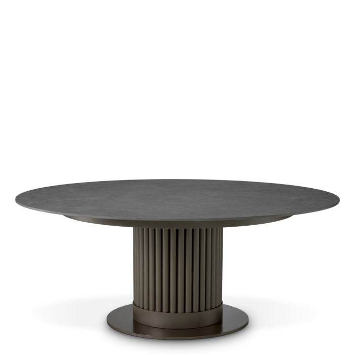 Masa de cafea pentru exterior Volterra rotunda, finisaj bronz, ceramica gri |Ø 110 | H. 45 cm  [3]