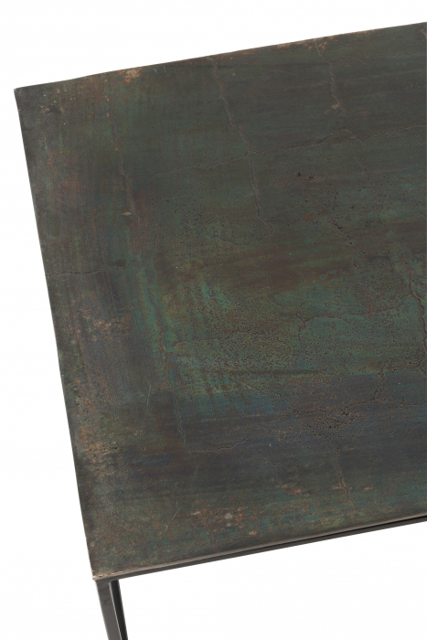 Masa de cafea Rectangular, Aluminiu, Negru/Verde, 110x49x40 cm [5]