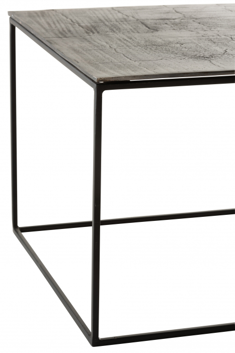 Masa de cafea Rectangular, Aluminiu, Negru/Verde, 110x49x40 cm [4]
