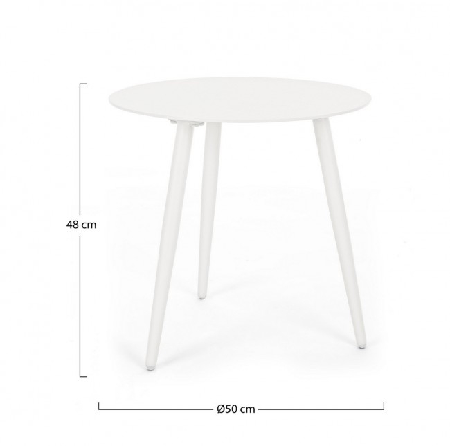 Masa de cafea RIDLEY, aluminiu, alb, 50x48cm [2]