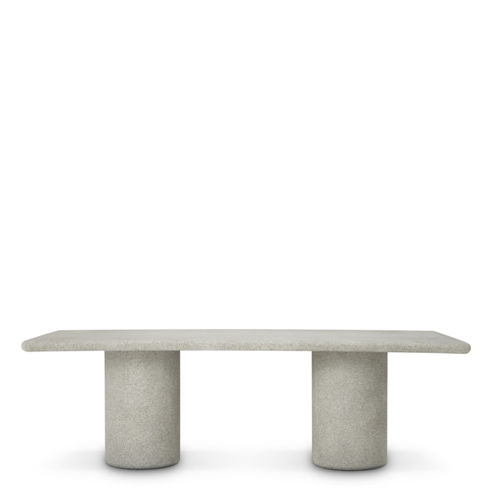 Masa de dining in aer liber Cloverdale, textura de piatra gri |L. 239 | W. 100 | H. 76.5 cm  [3]