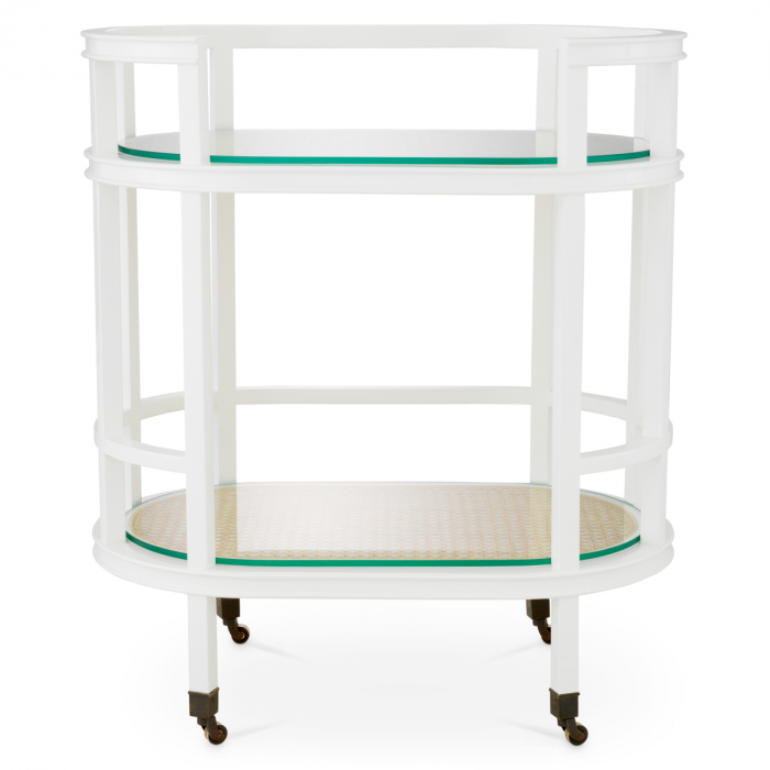 Masă de servire cu roti, Bahamas, finisaj alb din trestie [3]