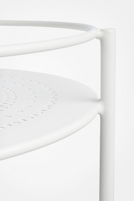Masa de servire cu roti Burton, Otel/Poliester/Plastic, Maro, 45x45x81 cm [4]