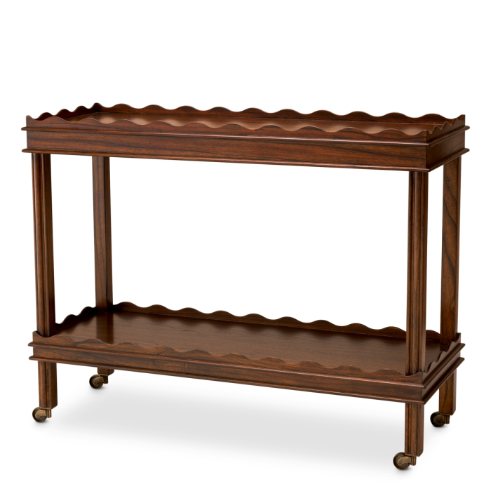 Masa de servire cu roti Harrold cu finisaj clasic maro |L. 116 | W. 42 | H. 86.5 cm  [1]