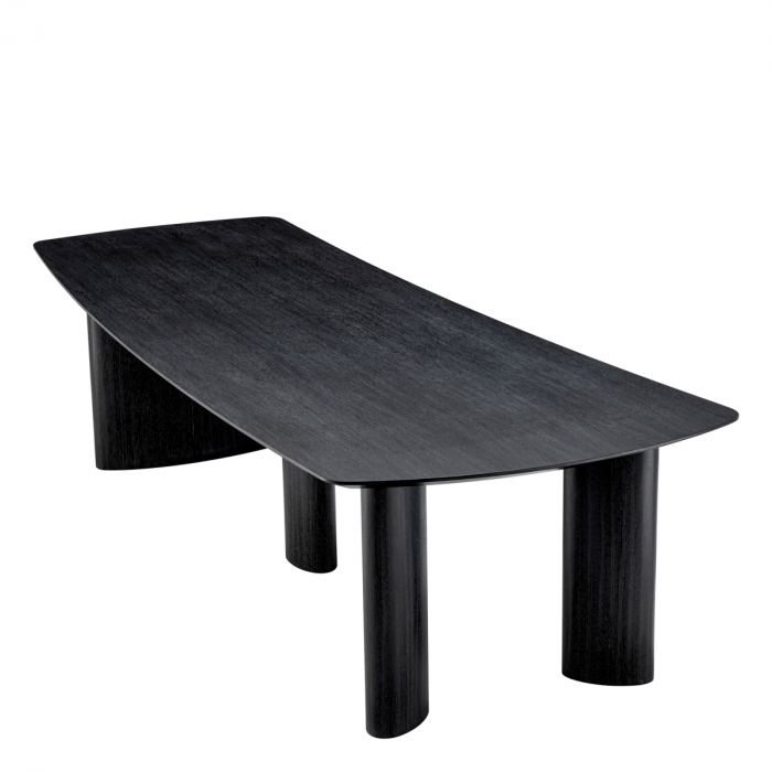 Masă dining, Bergman L, furnir din stejar, gri cărbune, Dims: L. 300 | W. 120 | H. 76.5  (CM) [4]