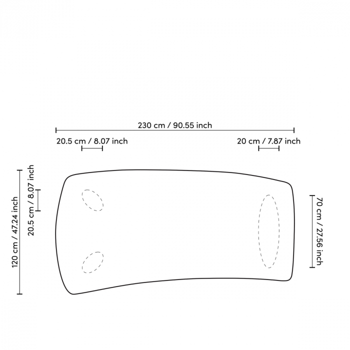 Masă dining, Bergman S, furnir din stejar, natur, Dims: L. 230 | W. 120 | H. 76.5  (CM) [9]