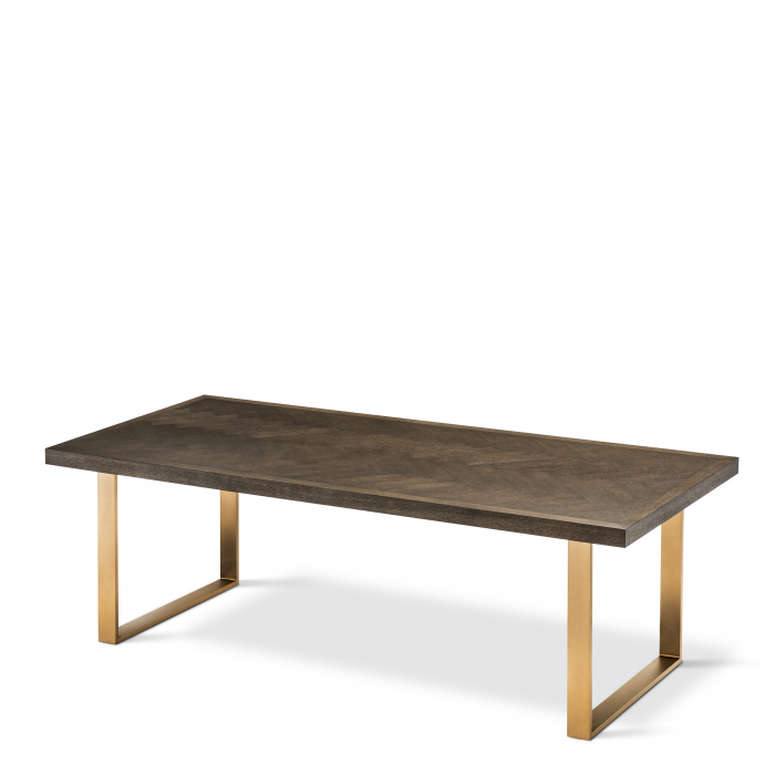 Masă dining, Melchior, furnir din stejar, maro 230 cm, Dims: L. 230 | W. 100 | H. 75  (CM) [2]