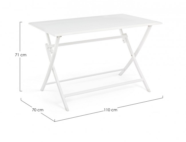 Masa Elin, Aluminiu, Alb, 110x70x71 cm  [2]