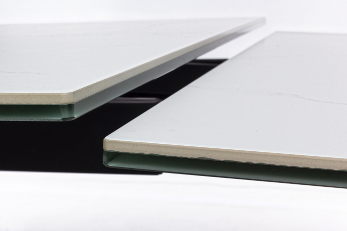 Masa extensibila Blazar, Otel/Ceramica, Alb/Negru, 160/240x90x76 cm [2]