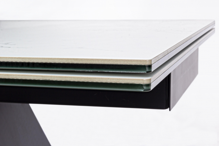 Masa extensibila Blazar, Otel/Ceramica, Alb/Negru, 160/240x90x76 cm [6]