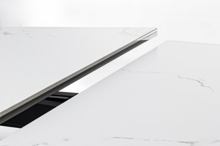 Masa extensibila Blazar, Otel/Ceramica, Alb/Negru, 160/240x90x76 cm [3]