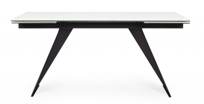 Masa extensibila Blazar, Otel/Ceramica, Alb/Negru, 160/240x90x76 cm [10]