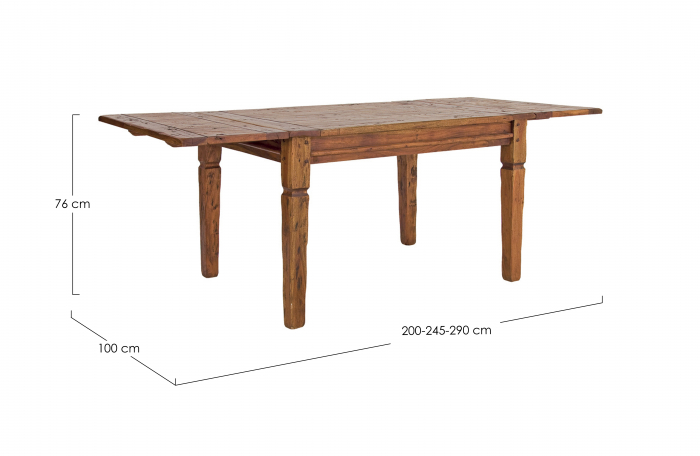 Masa Extensibila Chateaux, Lemn, Maro, 200/245/290x100x76 cm [5]