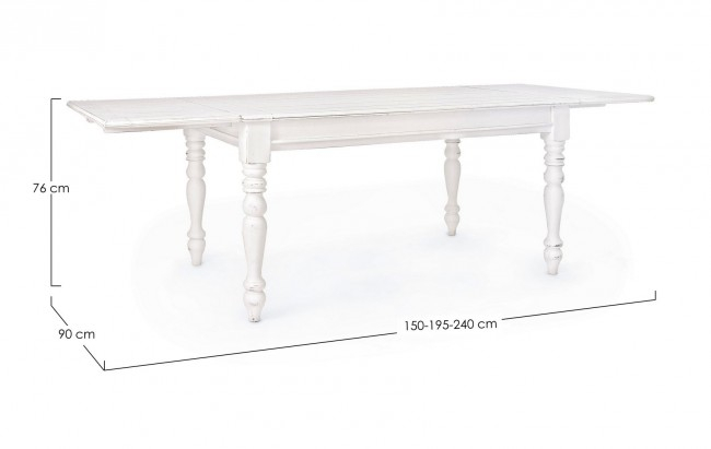 Masa extensibila Colette, Lemn, Alb, 150x90x76 [2]