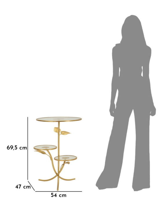 Masa extensibila cu 3 niveluri, ø 54x47x69,5 cm [8]