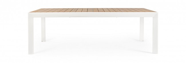 Masa extensibila de exterior Belmar, Aluminiu, Alb/Natur, 220/340x100x75 cm [5]