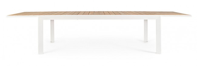 Masa extensibila de exterior Belmar, Aluminiu, Alb/Natur, 220/340x100x75 cm [4]