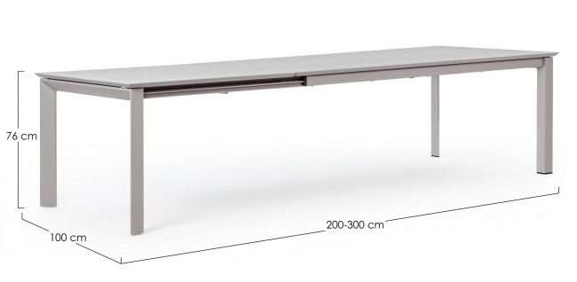 Masa extensibila de exterior Konnor, Aluminiu, Gri, 200/300x110x76 cm [3]