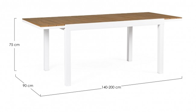 Masa extensibila Elias, Aluminiu, Alb, 140/200x90x75 cm [3]