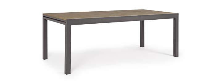 Masa extensibila Elias Charc SJ61, Aluminiu/Poliester/Compozit, antracit/Maro, 200/300x95x74 cm [2]