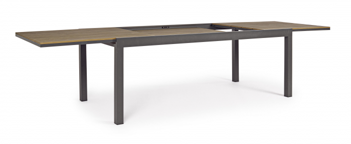 Masa extensibila Elias Charc SJ61, Aluminiu/Poliester/Compozit, antracit/Maro, 200/300x95x74 cm [7]