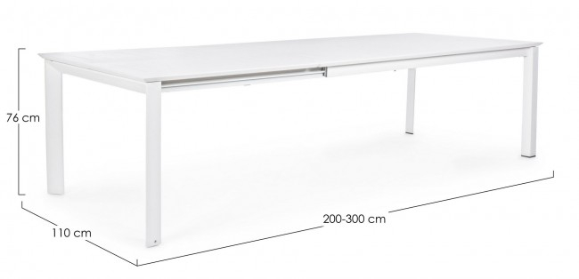 Masa extensibila Konnor, Alumniu, Alb, 200/300x110x76 cm [3]