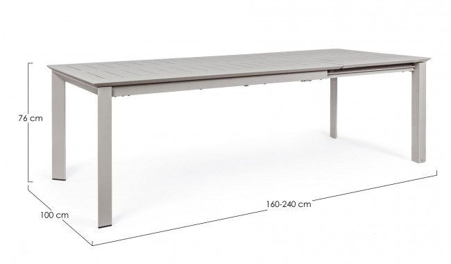 Masa extensibila Konnor, Alumniu, Maro, 160/240x100x76 cm [3]