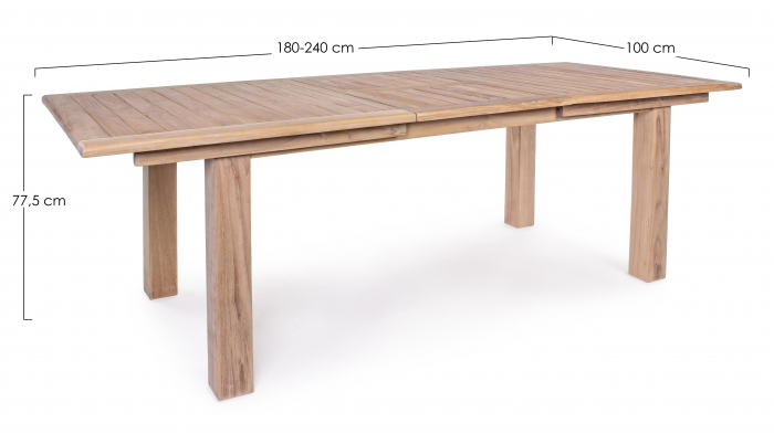 Masa extensibila Maryland 180-240x100, Lemn teak, natural, 180/240x100x77.5 cm [9]
