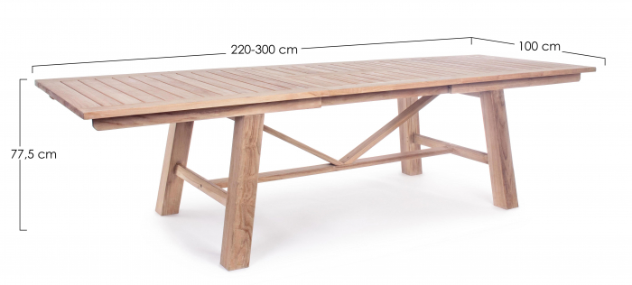 Masa extensibila Maryland 220-300x100, Lemn, Maro, 220/300x100x77.5 cm [8]