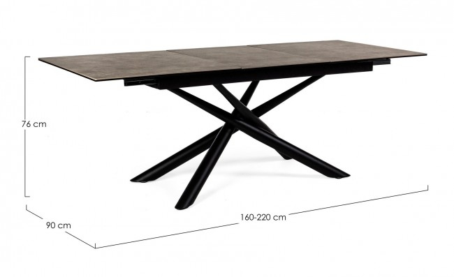 Masa extensibila Seyfert, Metal, Negru, 160x90x76 [4]
