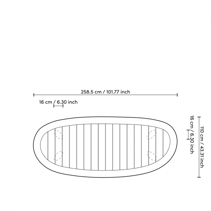 Masă exterior Free Form din tec natur, Dims: L. 258.5 | W. 110 | H. 76  (CM) [8]