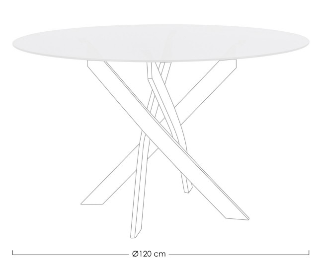 Blat pentru masa GEORGE, sticla, alb, 120cm [2]