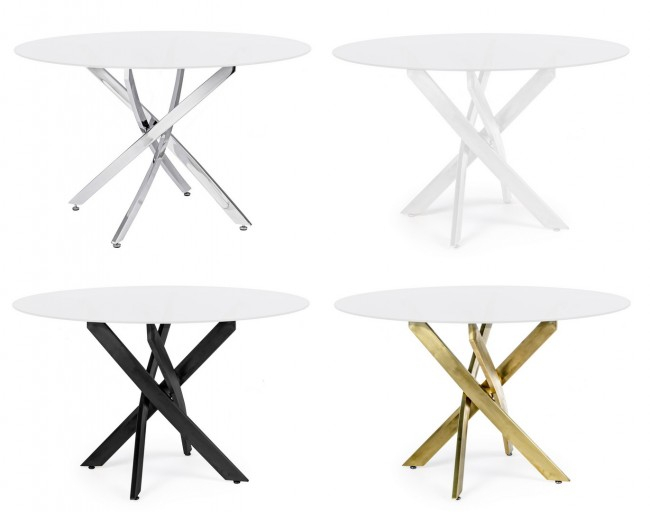 Blat pentru masa GEORGE, sticla, alb, 120cm [3]