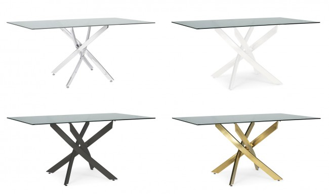 Blat Masa GEORGE, sticla, gri, 160x90cm [3]