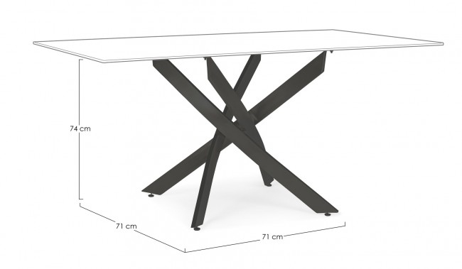 Baza masa George, Sticla/Otel, Negru, 71x71x74 cm [2]