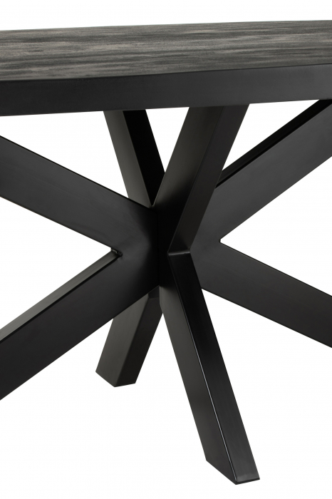 Masa Gerard Round, Lemn, Negru, 210x110x76 cm [4]