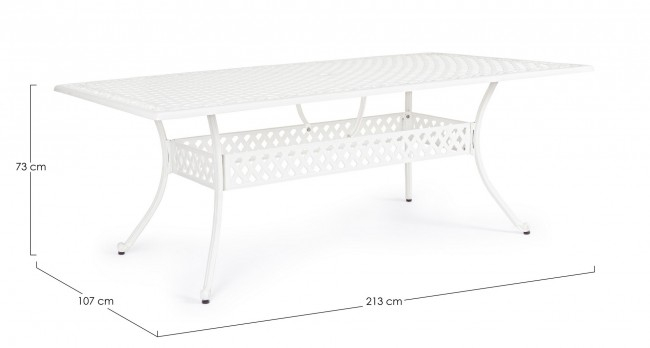 Masa Ivrea, Aluminiu, Alb, 213x107x73 cm  [2]