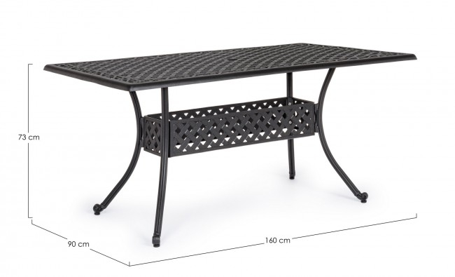 Masa Ivrea, Aluminiu, Negru, 160x90x73 cm [2]