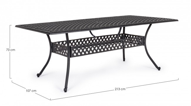 Masa Ivrea, Aluminiu, Negru, 213x107x73 cm [2]