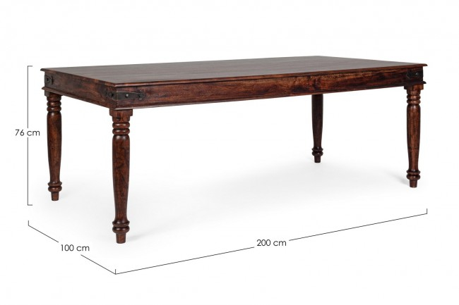 Masa Jaipur, Lemn de acacia, Maro, 200x100x76 cm [2]