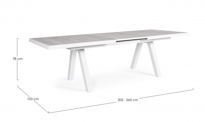 Masa Kirion, Aluminiu/Poliester, Gri/Alb, 205x103x78 cm [6]