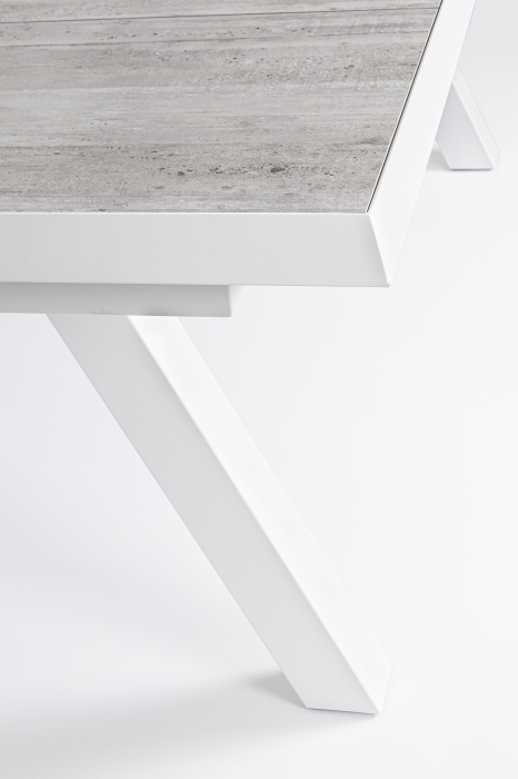 Masa Kirion, Aluminiu/Poliester, Gri/Alb, 205x103x78 cm [2]